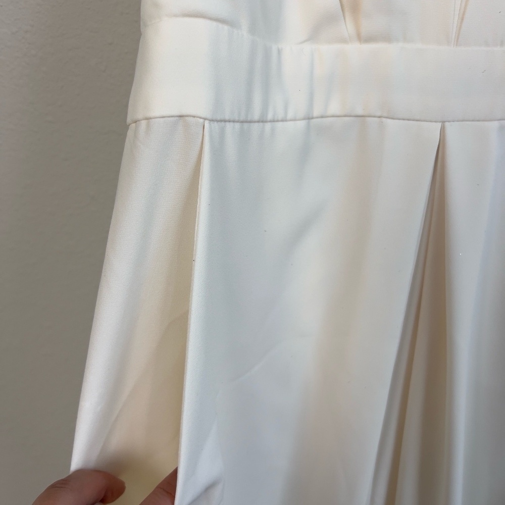 Jill Stuart Halter Wide Leg Jumpsuit White Off-White Elegant Flowy Deep V-Back - Picture 9 of 16